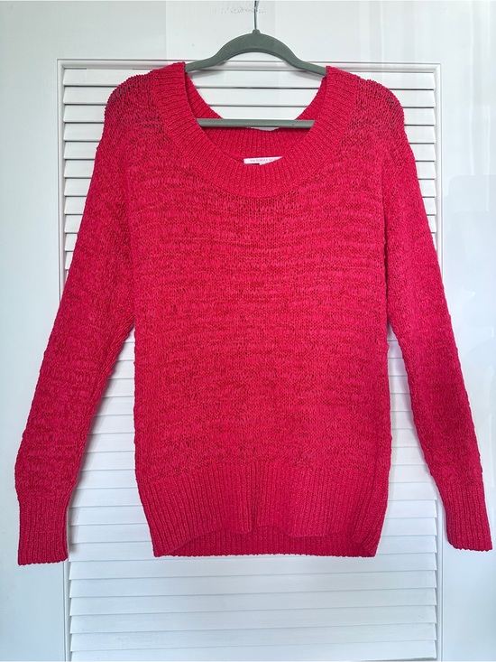 Victoria's Secret Sweaters - Y2K Victoria's Secret Hot Coral Pink Scoop Neck Knit Sweater Size L